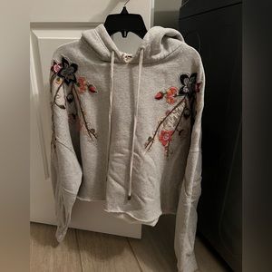 Free people cropped hooded sweatshirt